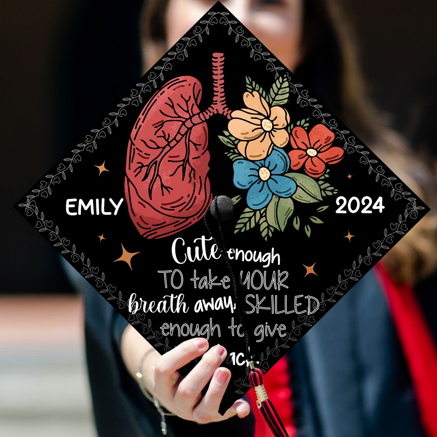 Funny Respiratory Therapist Graduation Cap, RT Grad Gifts, Class Of 2024