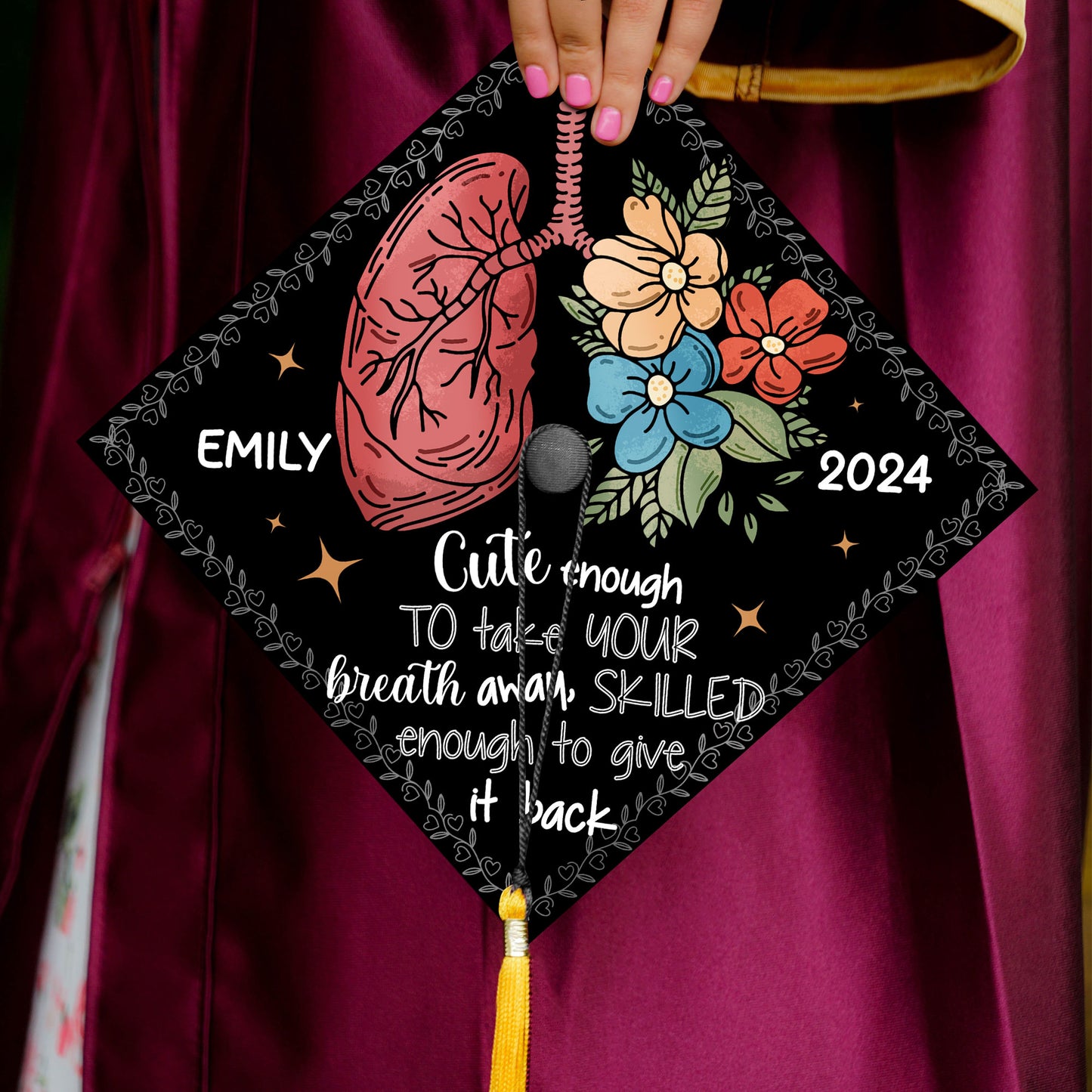 Funny Respiratory Therapist Graduation Cap, RT Grad Gifts, Class Of 2024