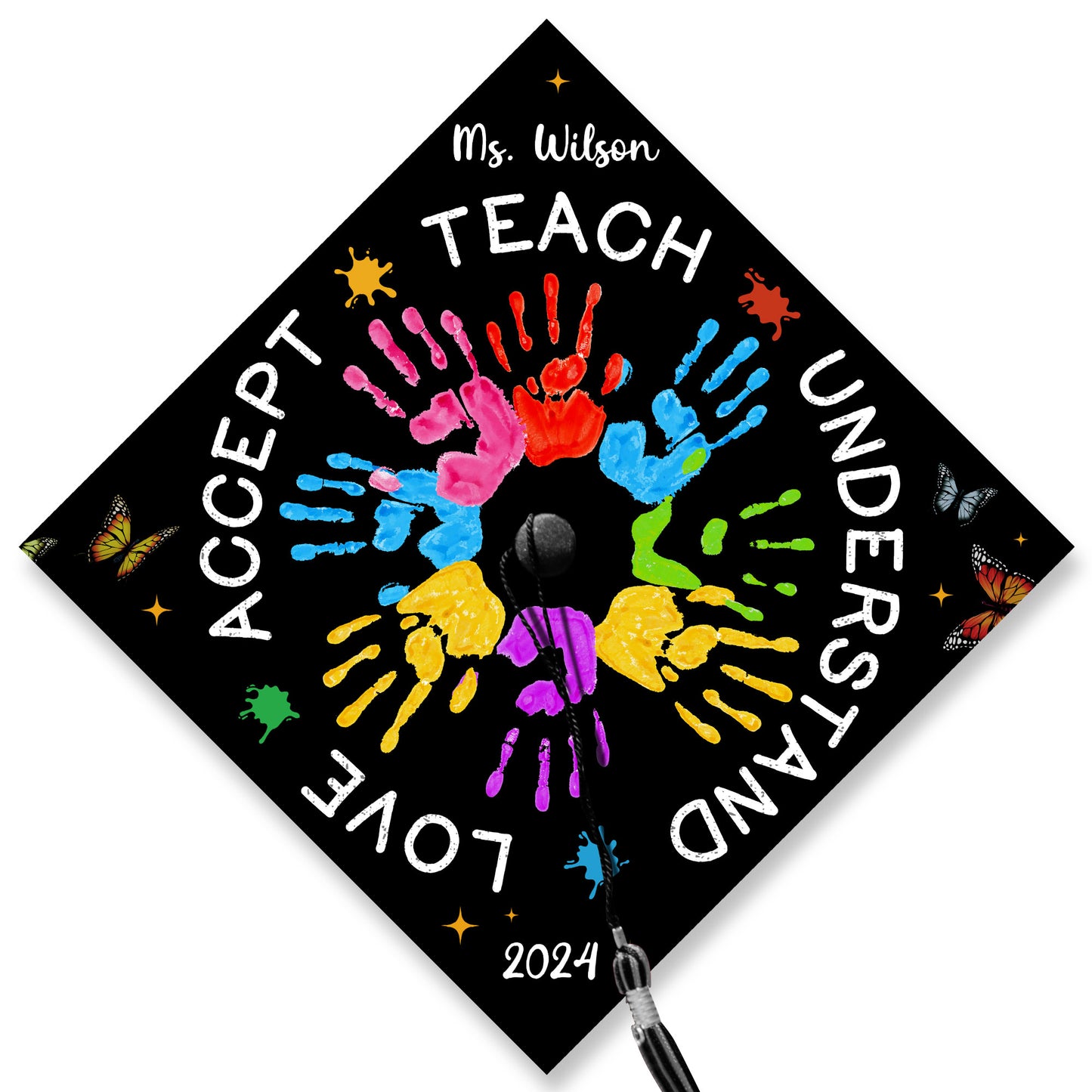 Customized Autism Awareness Graduation Cap, Gift for Teacher, Graduation 2024