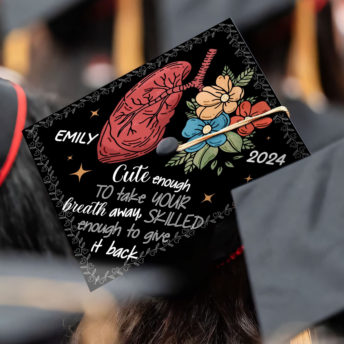 Funny Respiratory Therapist Graduation Cap, RT Grad Gifts, Class Of 2024