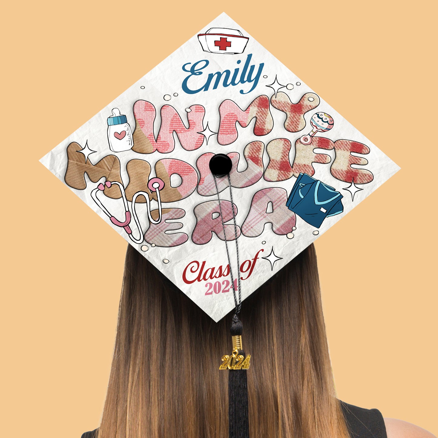 In My Midwife Era Grad Cap Topper, Midwife Cap Decoration To Honor Your Hard Work, Nursing Graduation Gifts