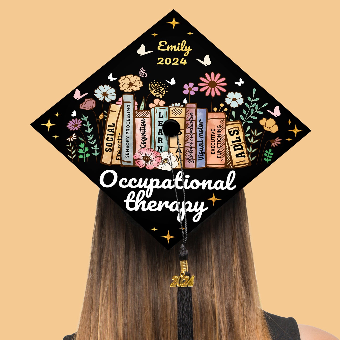 Occupational Therapy Grad Cap Topper, Gifts for Occupational Therapist, Class of 2024