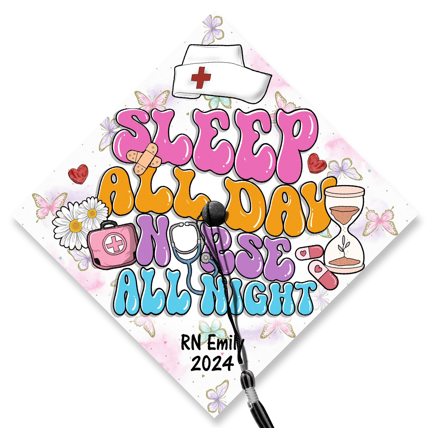 Funny RN Nursing Graduation Cap, Personalized Nurse Grad Cap Topper, Future Nurse Gifts
