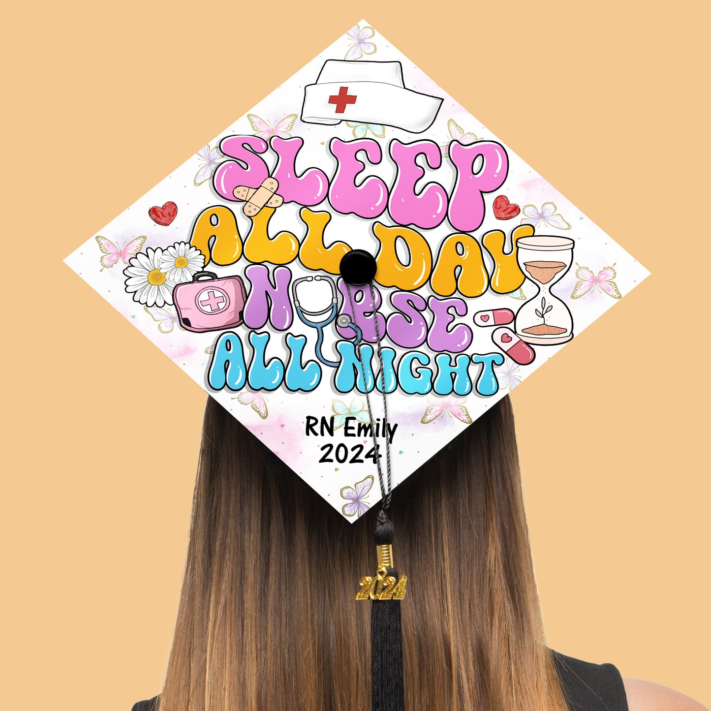 Funny RN Nursing Graduation Cap, Personalized Nurse Grad Cap Topper, Future Nurse Gifts