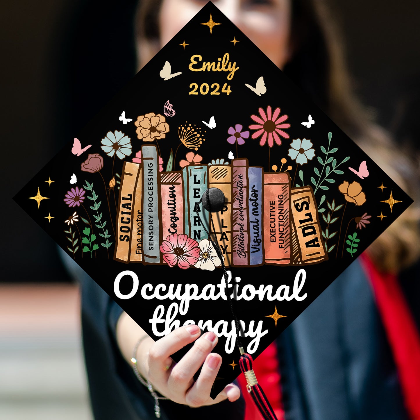 Occupational Therapy Grad Cap Topper, Gifts for Occupational Therapist, Class of 2024