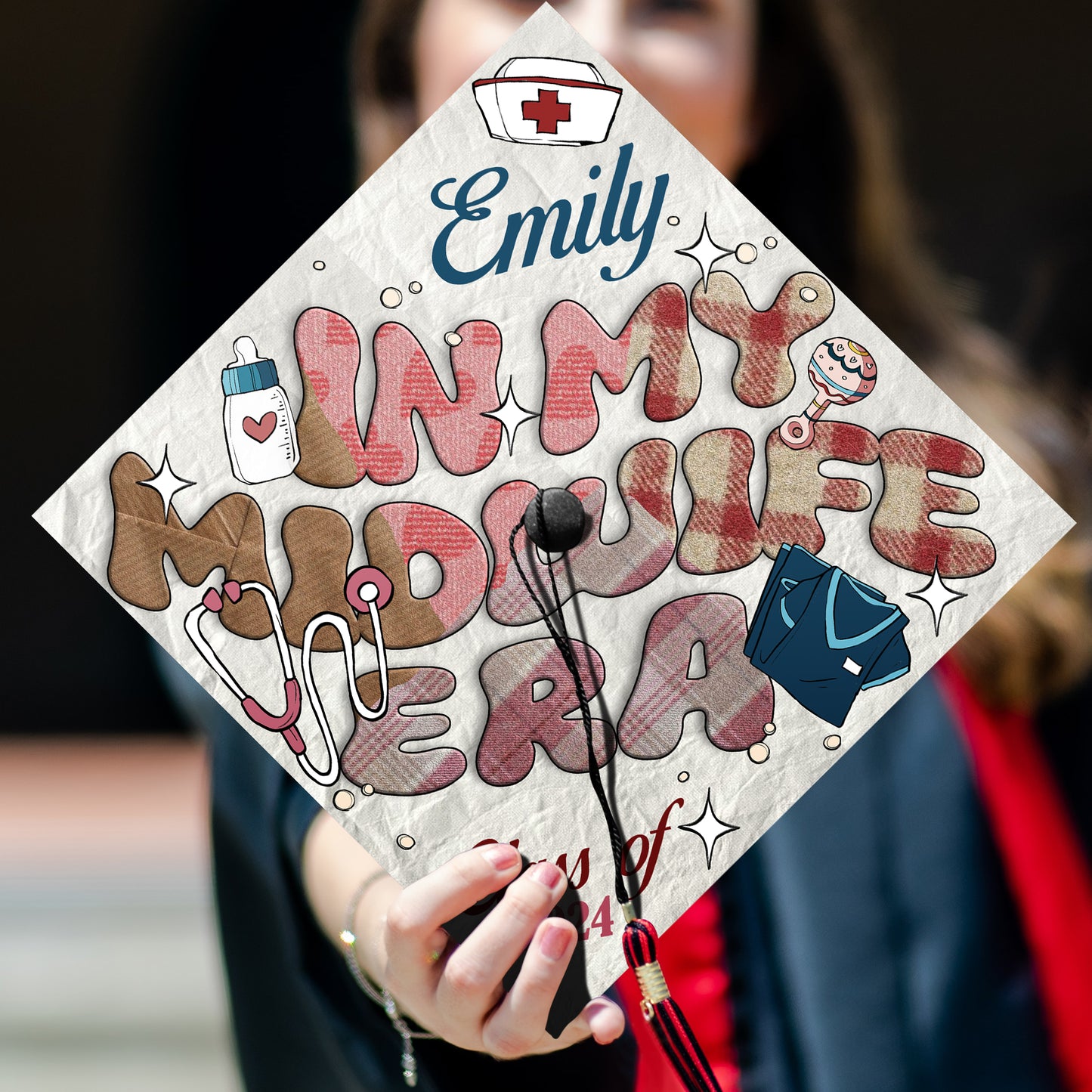 In My Midwife Era Grad Cap Topper, Midwife Cap Decoration To Honor Your Hard Work, Nursing Graduation Gifts
