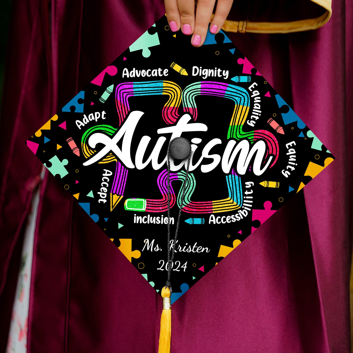 Autism Neurodiversity Graduation Cap Decoration, Gifts for Teacher, Class of 2024