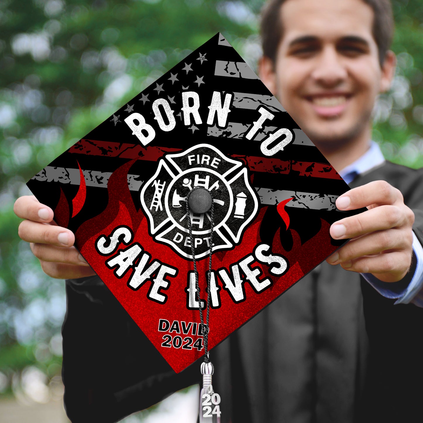 Future Firefighter Graduation Cap Topper, Custom Firefighter Grad Cap Decorations To Honor Your Big Day, Class of 2024
