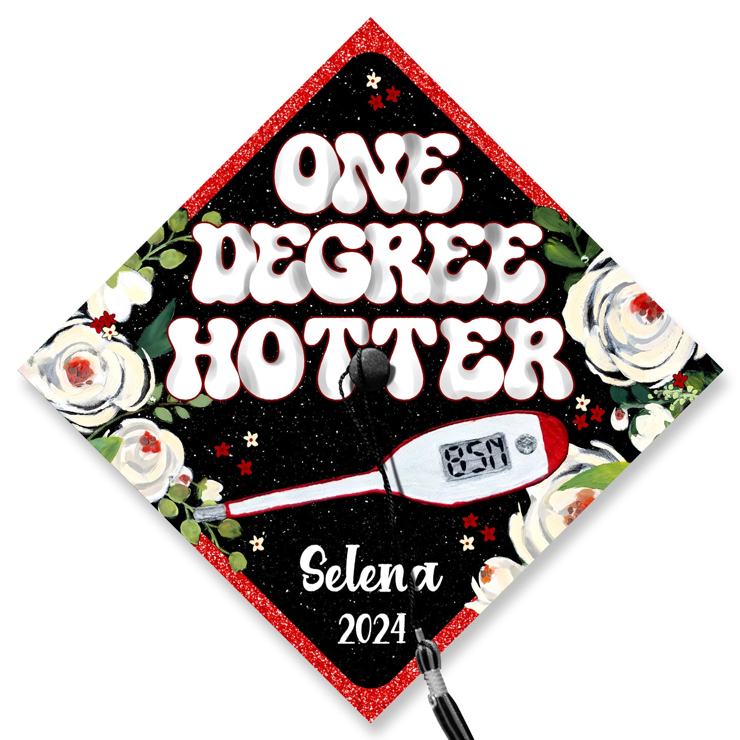 One Degree Hotter Nurse Grad Cap, Personalized RN Nurse Graduation Cap Topper, Graduation 2024
