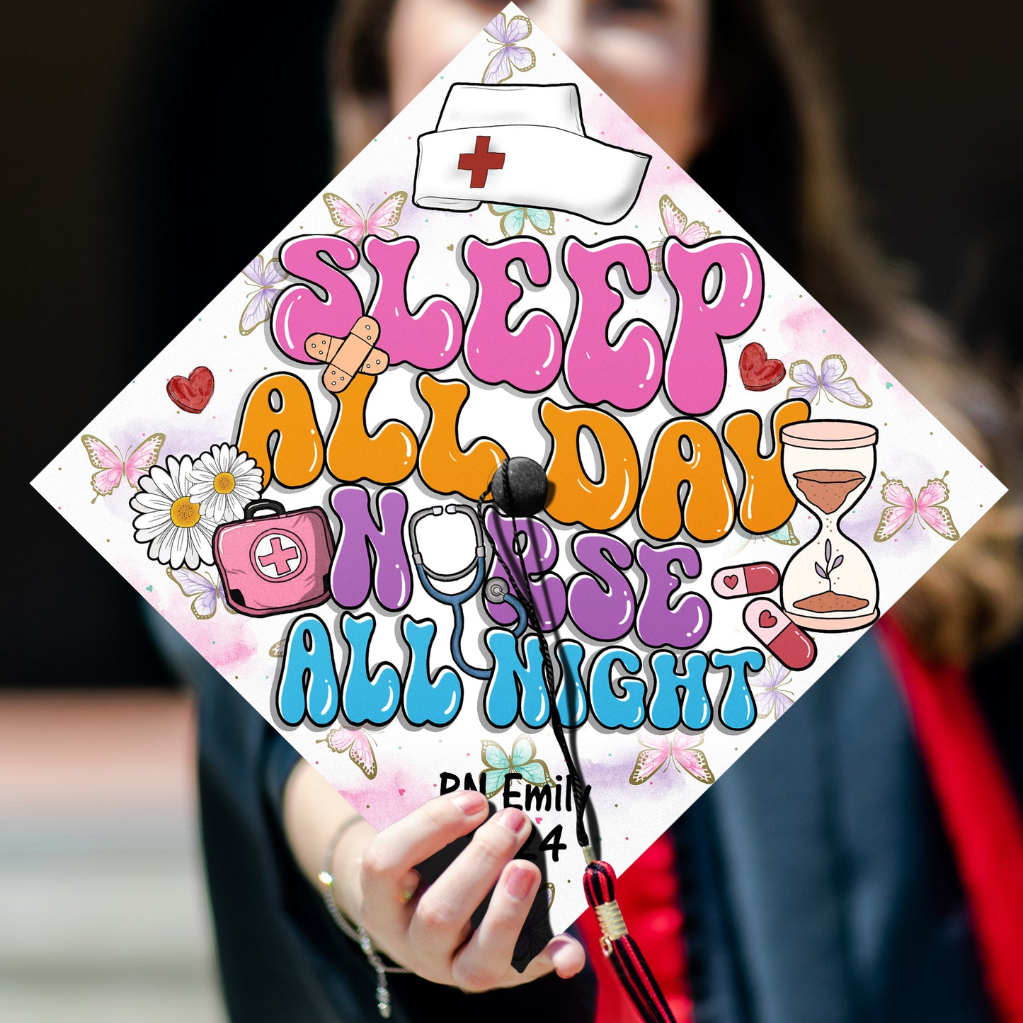 Funny RN Nursing Graduation Cap, Personalized Nurse Grad Cap Topper, Future Nurse Gifts