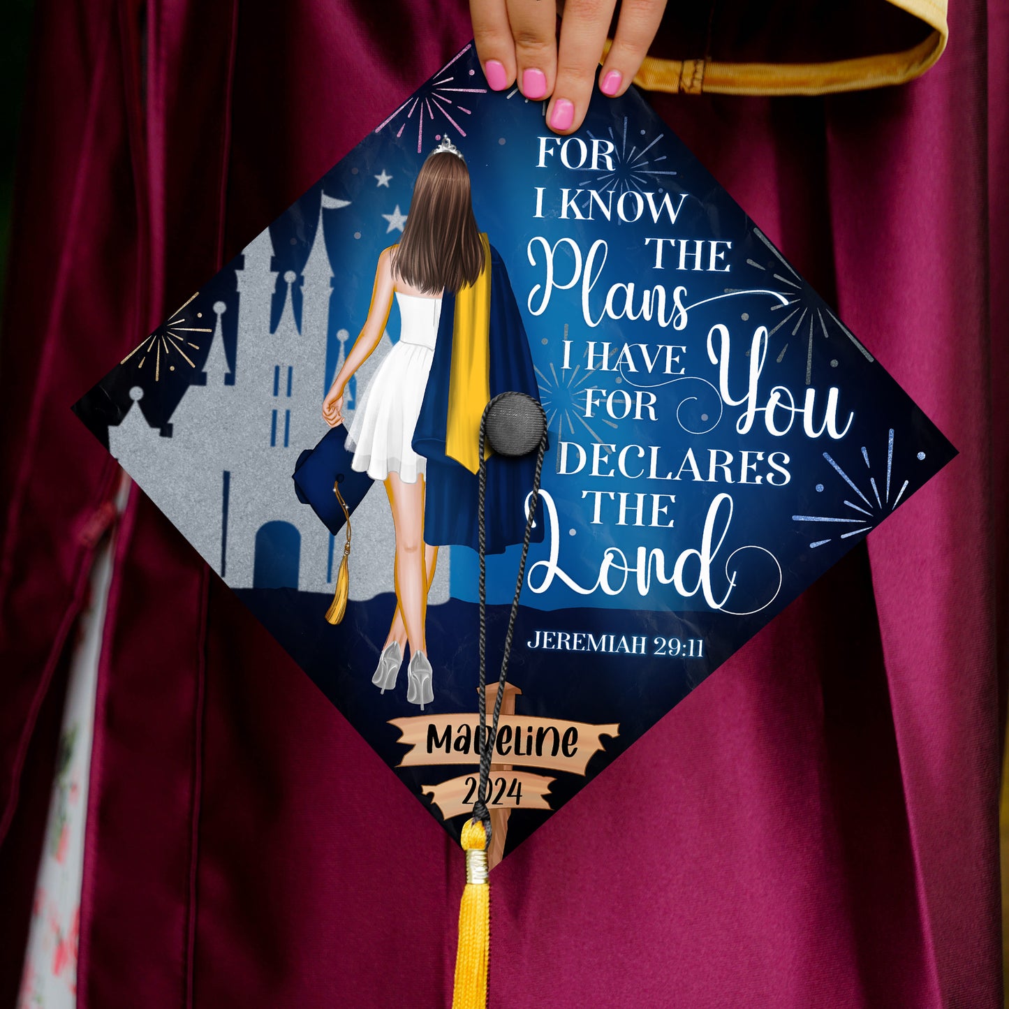 Plans I Have For You Jeremiah Graduation Cap Topper, Personalized Bible Verse Graduation Cap Topper