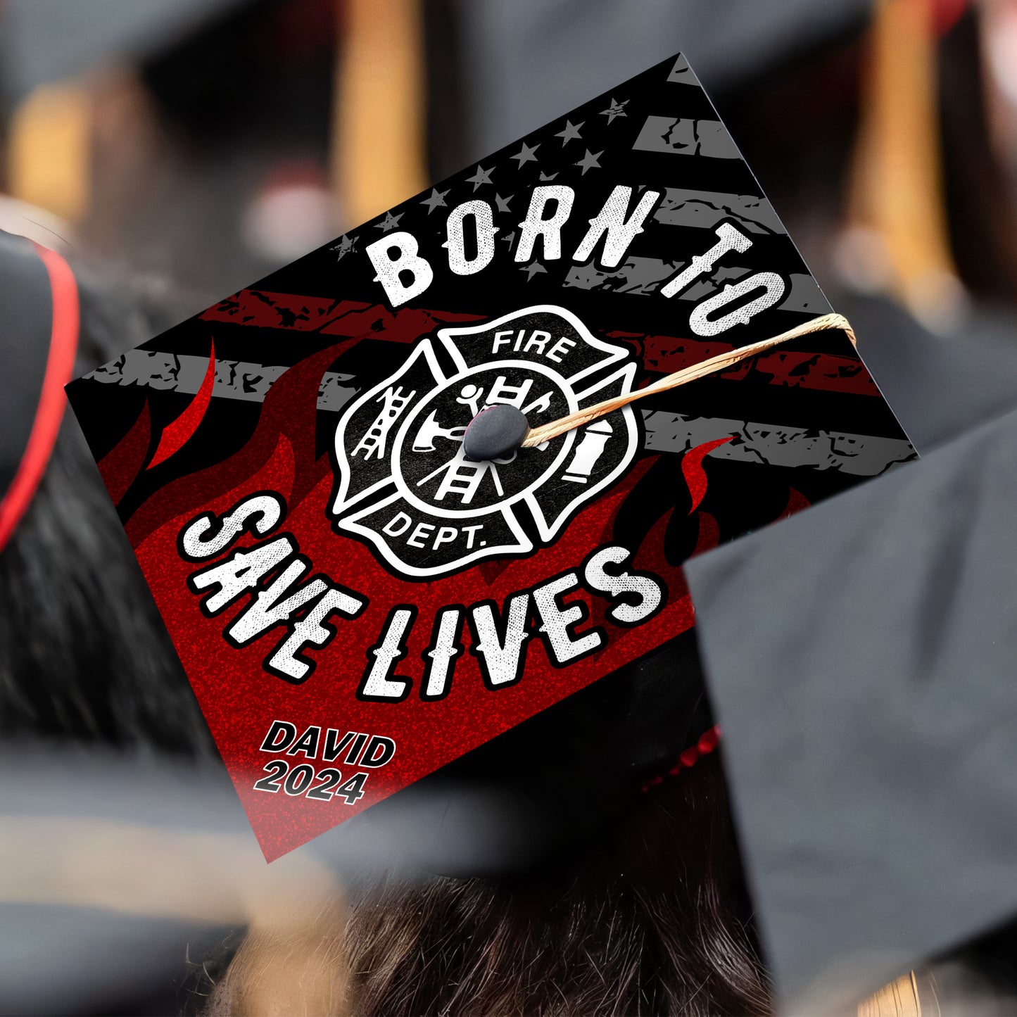Future Firefighter Graduation Cap Topper, Custom Firefighter Grad Cap Decorations To Honor Your Big Day, Class of 2024