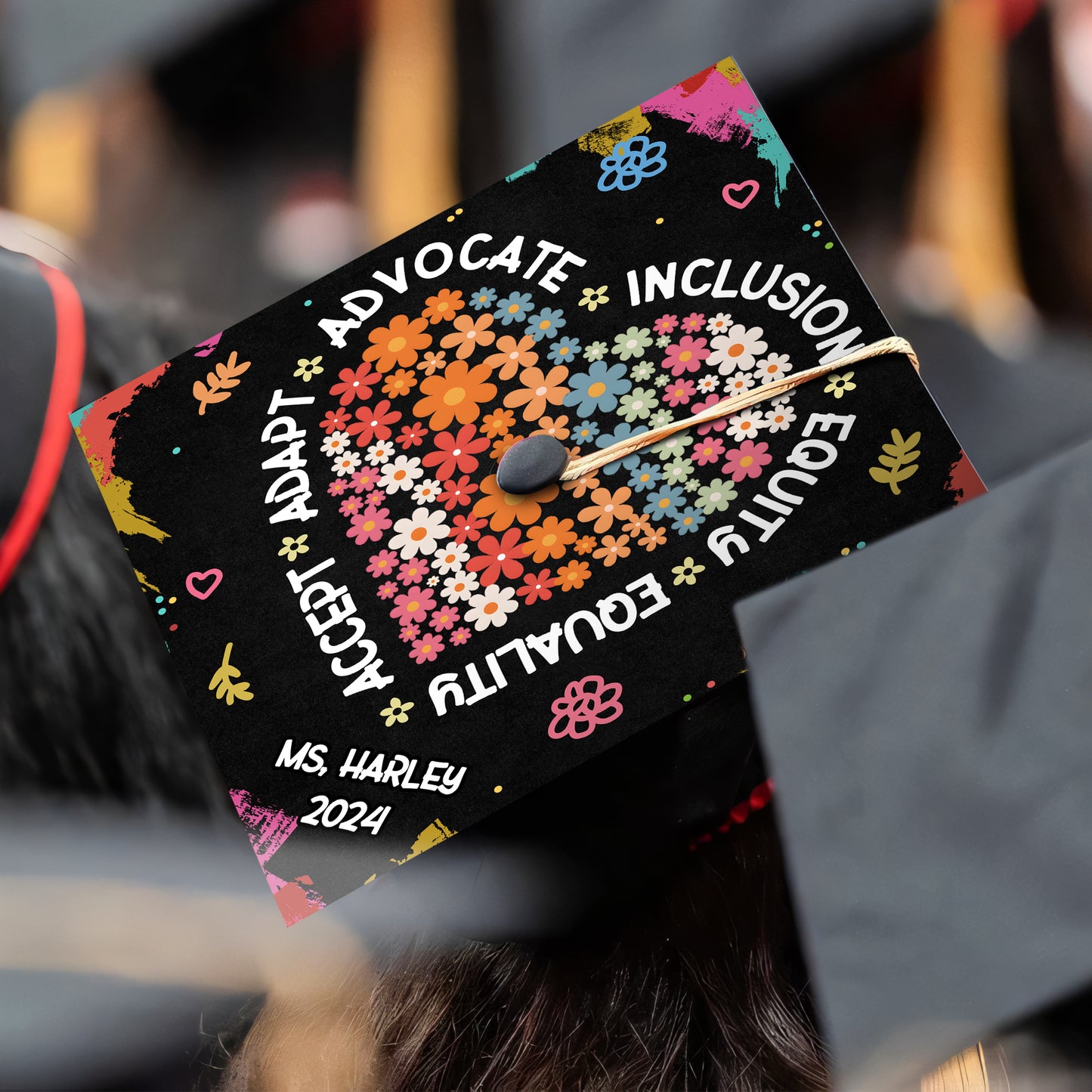 Autism Awareness Graduation Cap Topper, Personalized Grad Cap Topper, Sped Teacher Gift