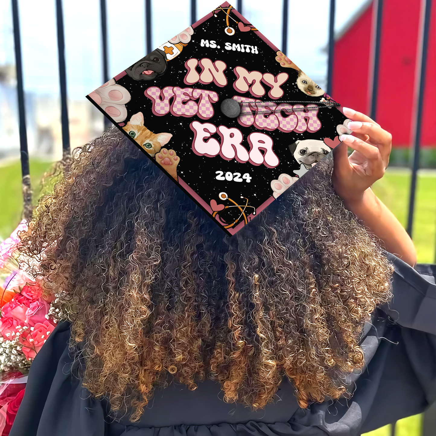 Personalized Vet Assistant Graduation Cap Topper, Animal Lover Gift, Class of 2024