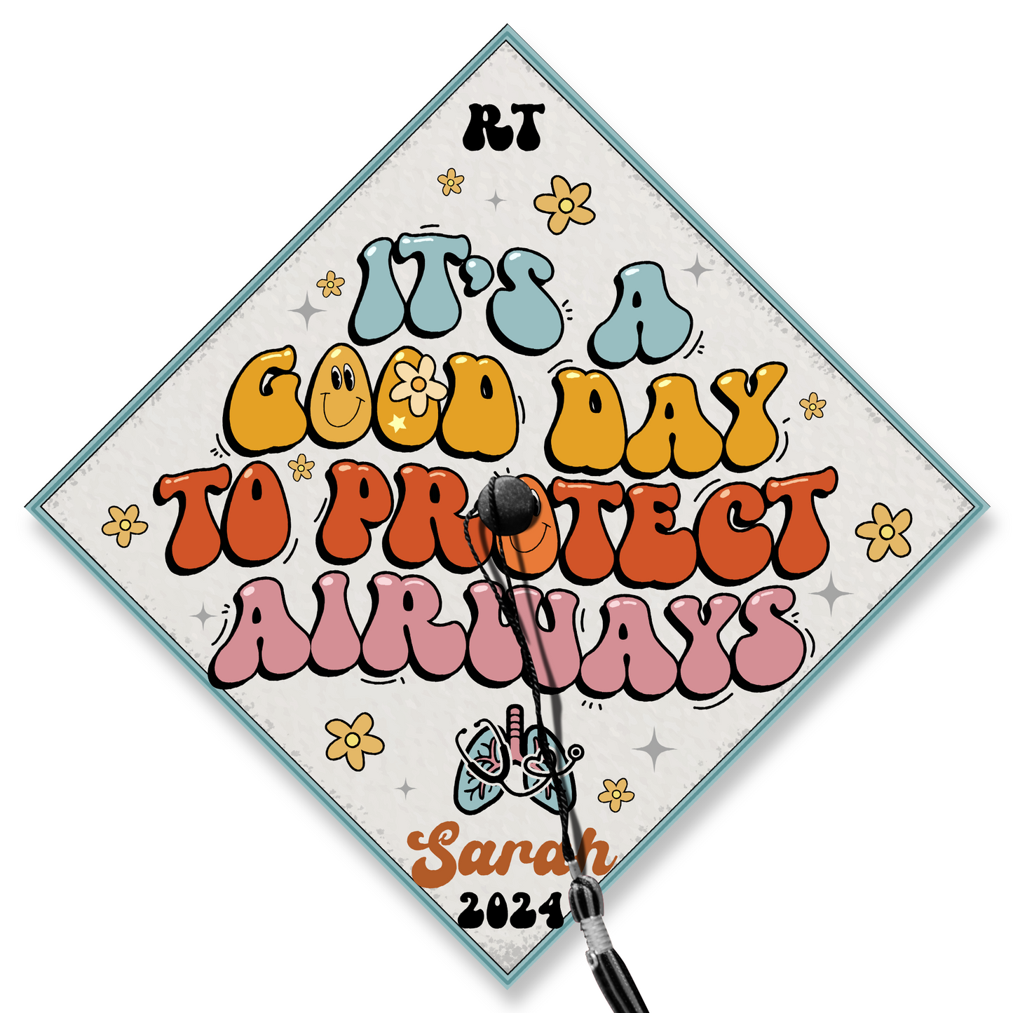 Respiratory Therapist Graduation Cap Topper, Customized RT Grad Cap To Celebrate Your Big Day