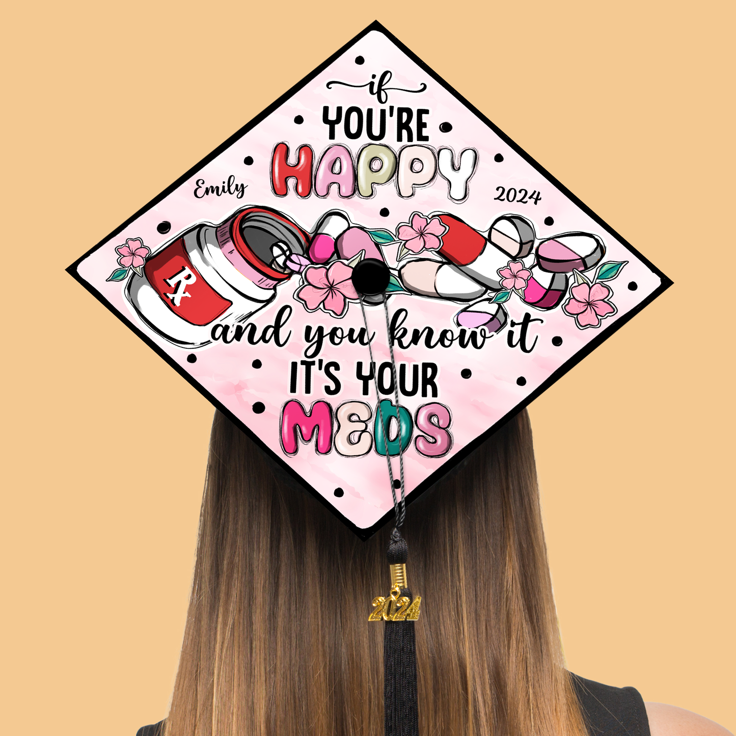 Custom RN Nursing Grad Cap, Medical Gifts, Class Of 2024