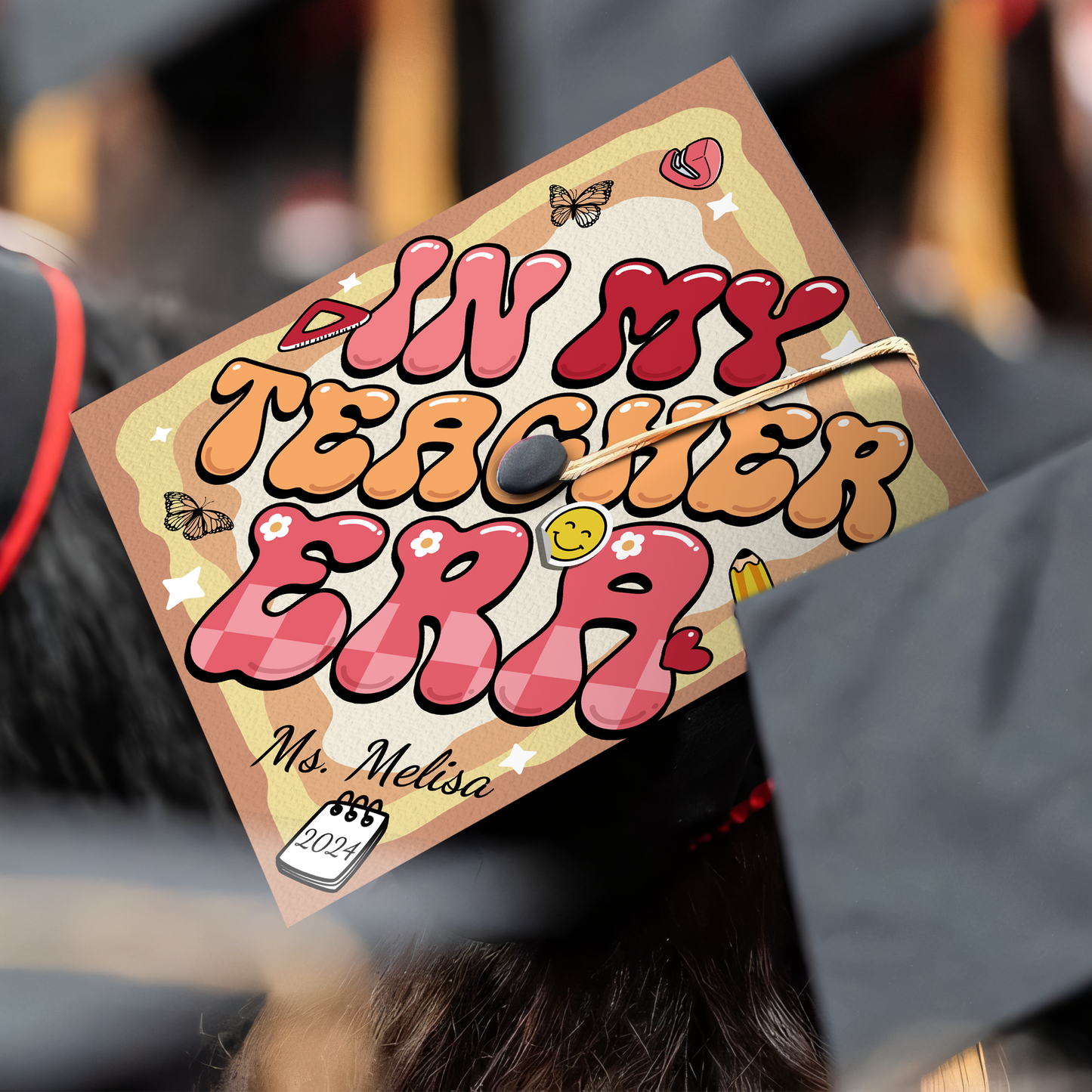 In My Teacher Era Graduation Cap Topper, Custom Teaching Student Gift, Graduation 2024.