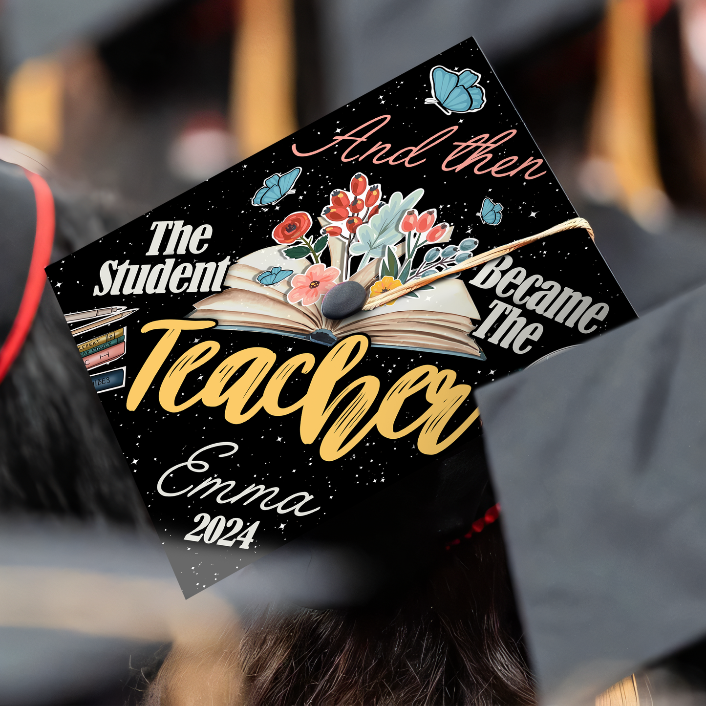 Custom Teacher Grad Cap Topper, Teacher Graduation Gifts