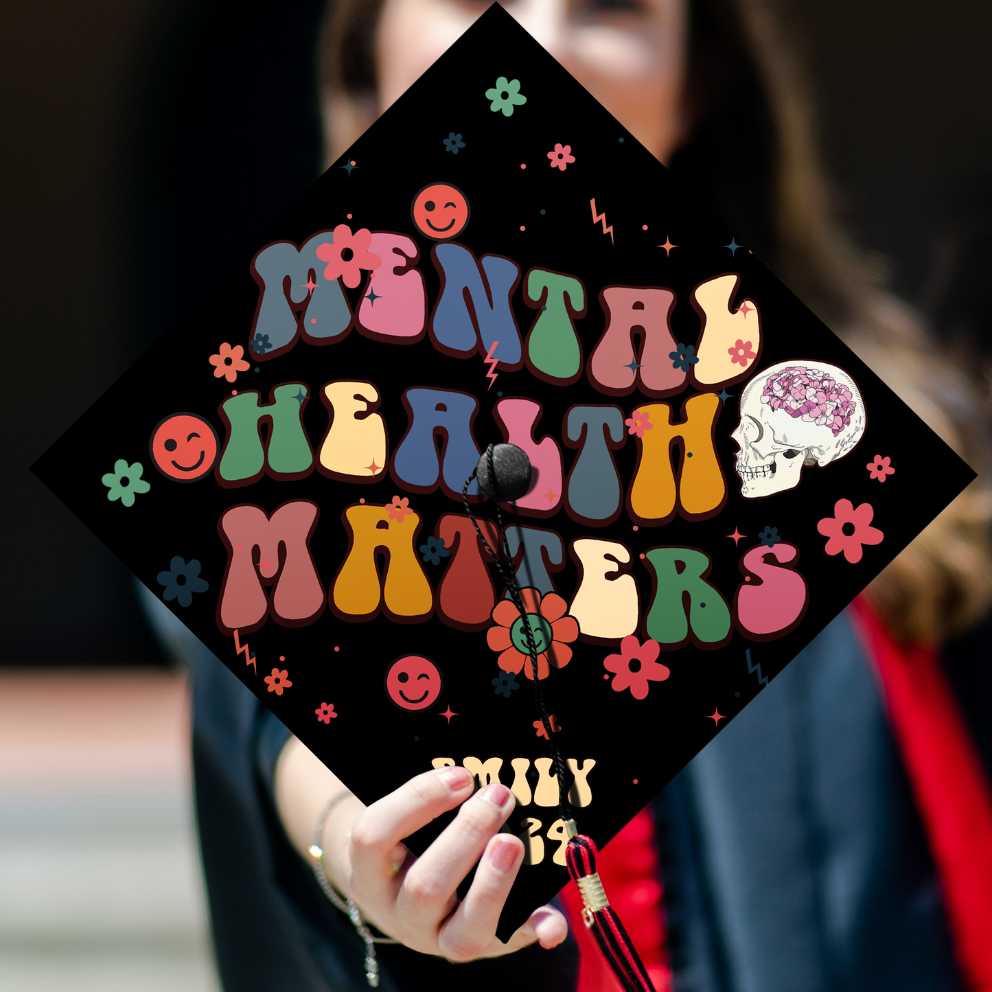 Personalized Mental Health Matters Graduation Cap Topper, Gifts for New Nurse