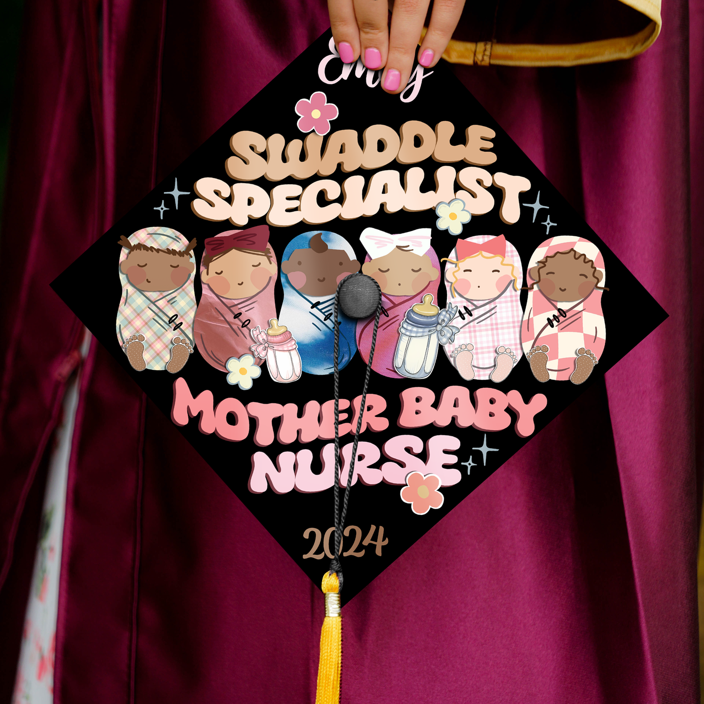 Swaddle Specialist Graduation Cap Topper, NICU Nurse Gifts, Class of 2024
