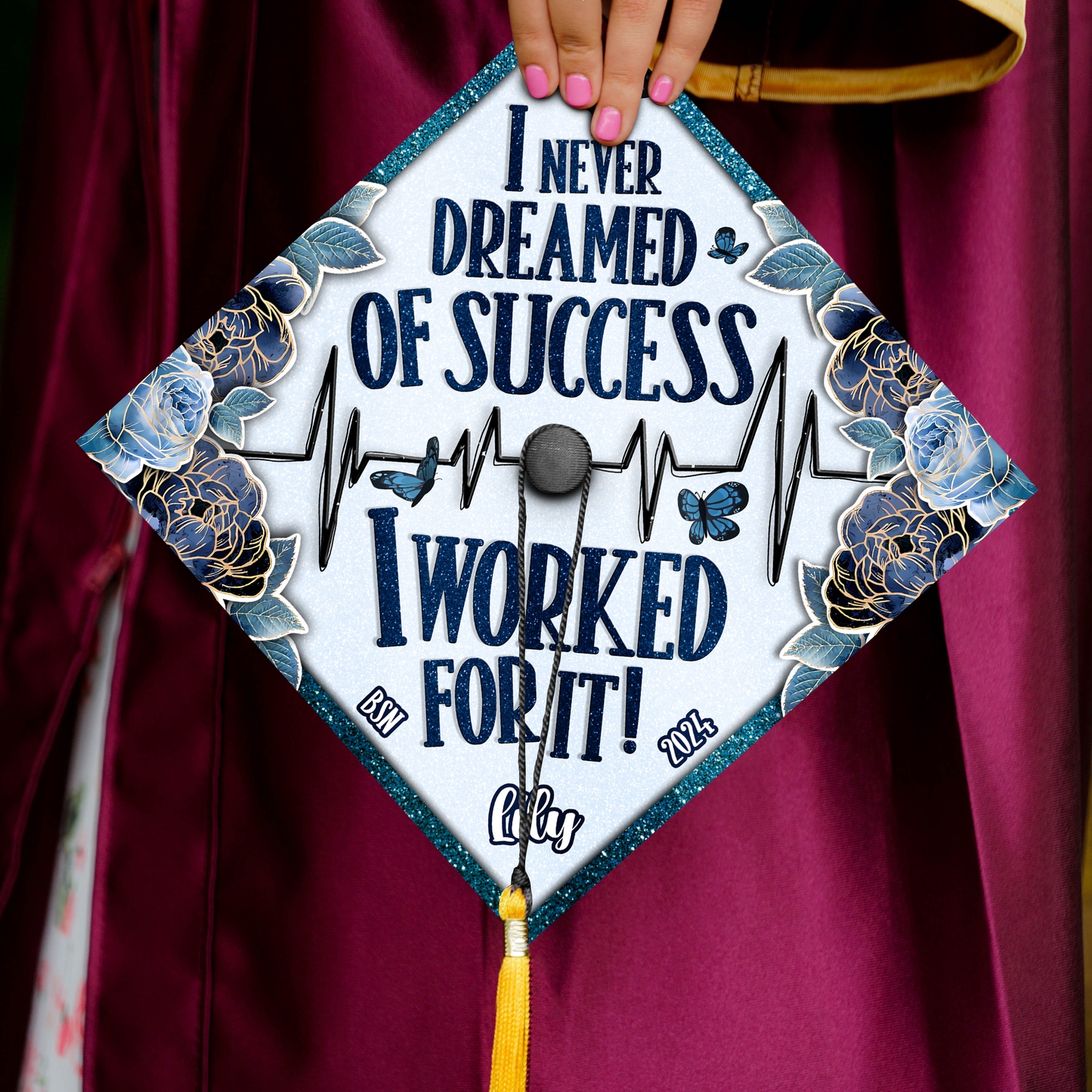 Personalized RN Nurse Graduation Cap, Future Nurse Gifts, Class of 2024