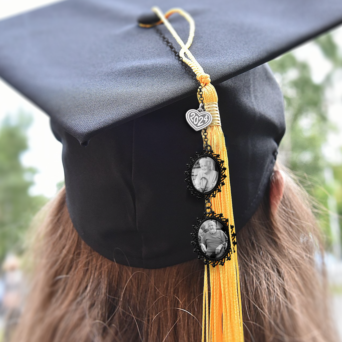 Custom Memorial Gifts For Graduation, Custom Photo Tassel Charm Keep Your Loved One's Memory Close