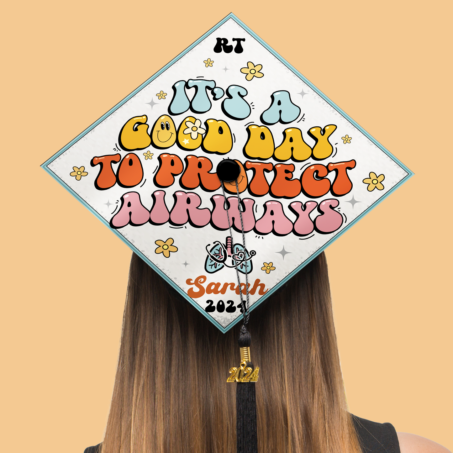 Respiratory Therapist Graduation Cap Topper, Customized RT Grad Cap To Celebrate Your Big Day