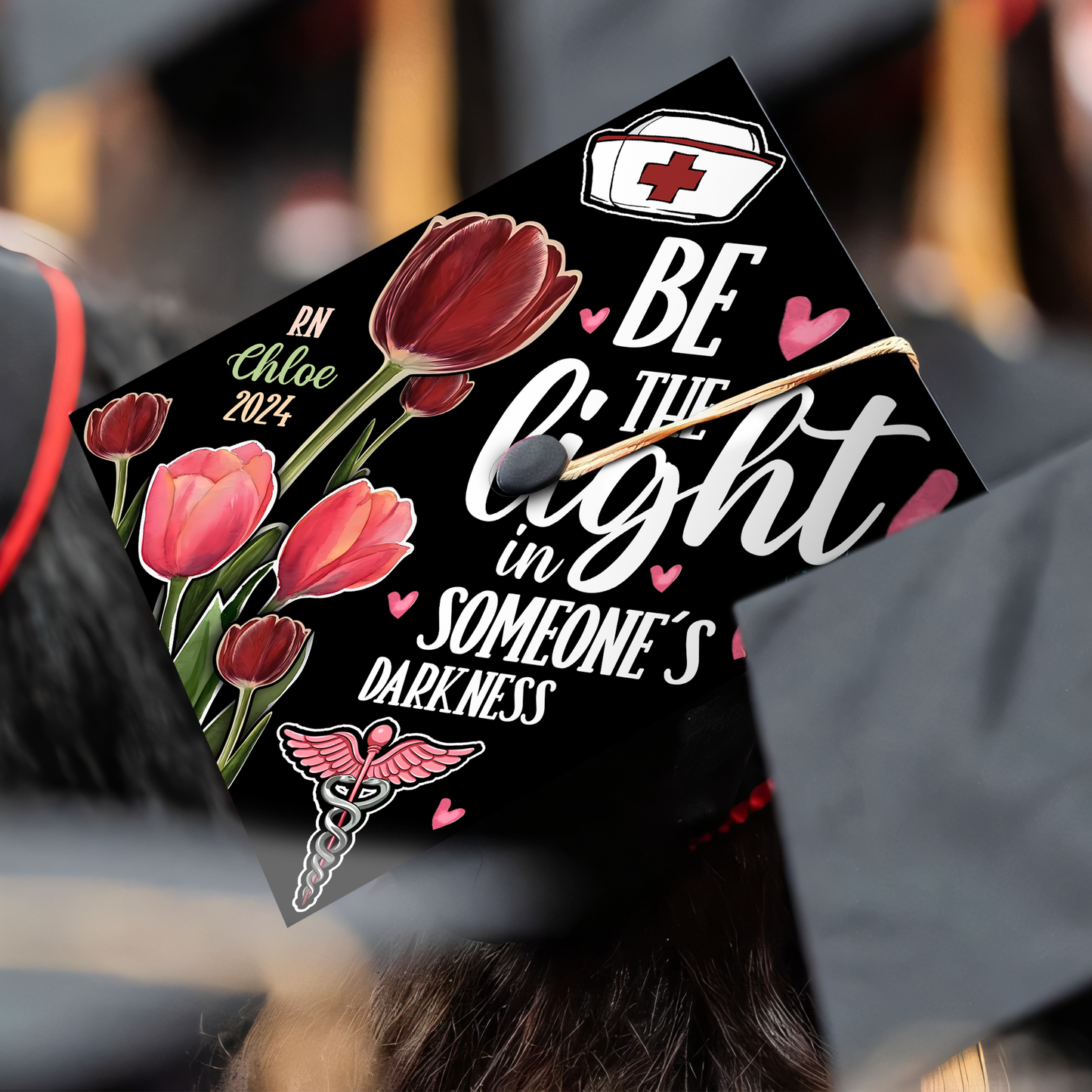 Be The Light of Someone's Darkness Graduation Cap Topper, Future Nurse Gifts, Graduation 2024
