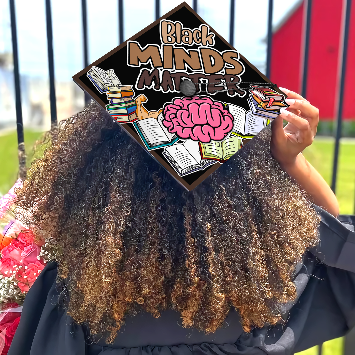 Black Minds Matter Graduation Cap Topper, Graduation Decoration, Class of 2024