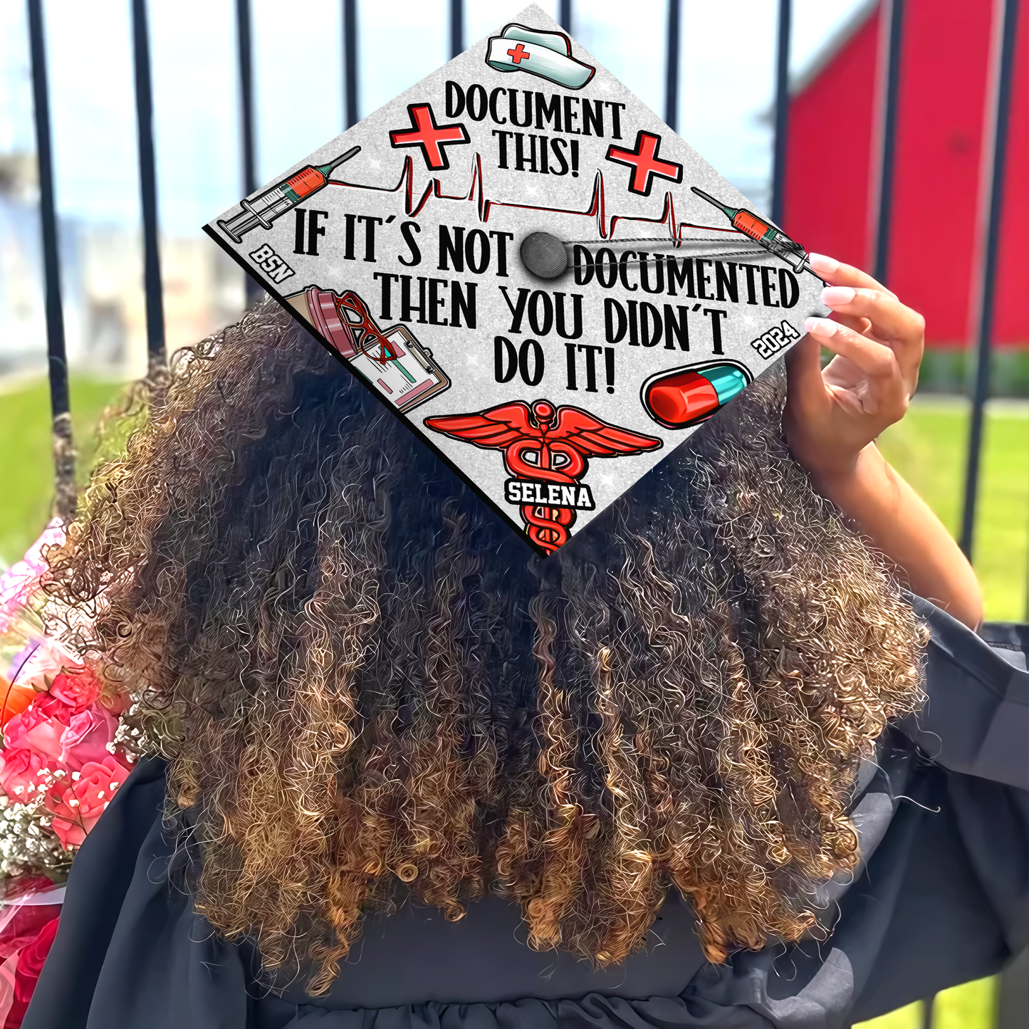 If It's Not Documented Then You Didn't Do It Graduation Cap Topper, Gift for Nurse, Class of 2024