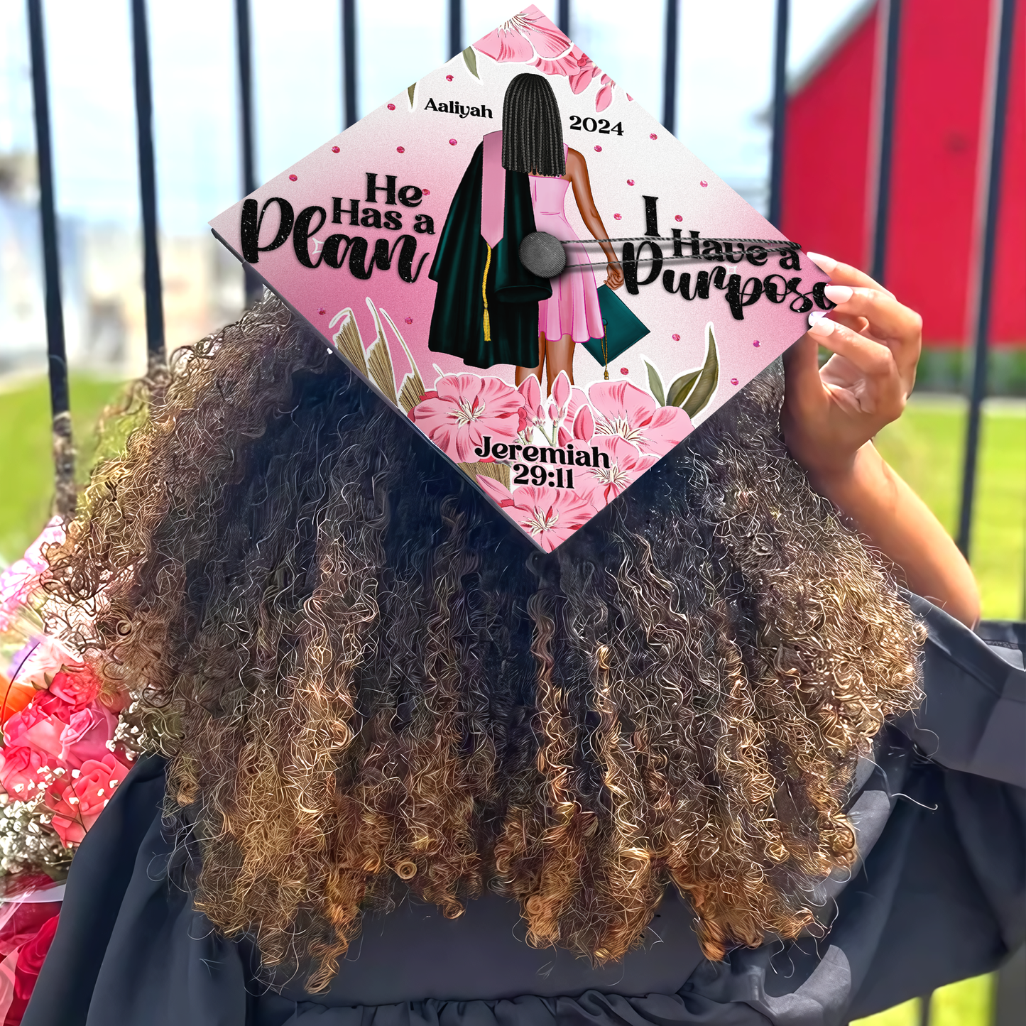 He Has A Plan I Have a Purpose Graduation Cap Decoration, Gifts for Her, Class of 2024