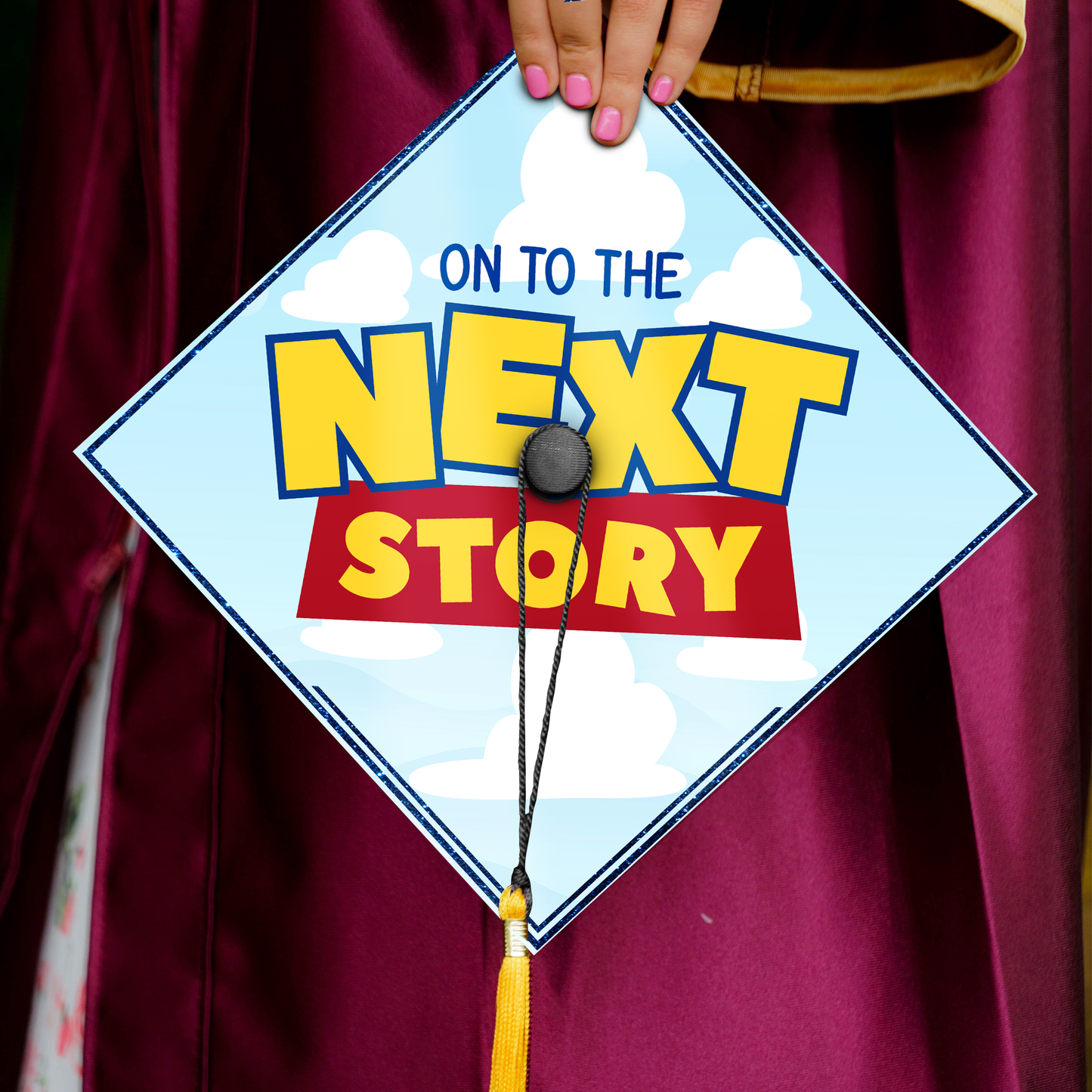 Printed Toy Story Graduation Cap Topper, Disney Pixar Inspired Grad Cap Topper, Class of 2024