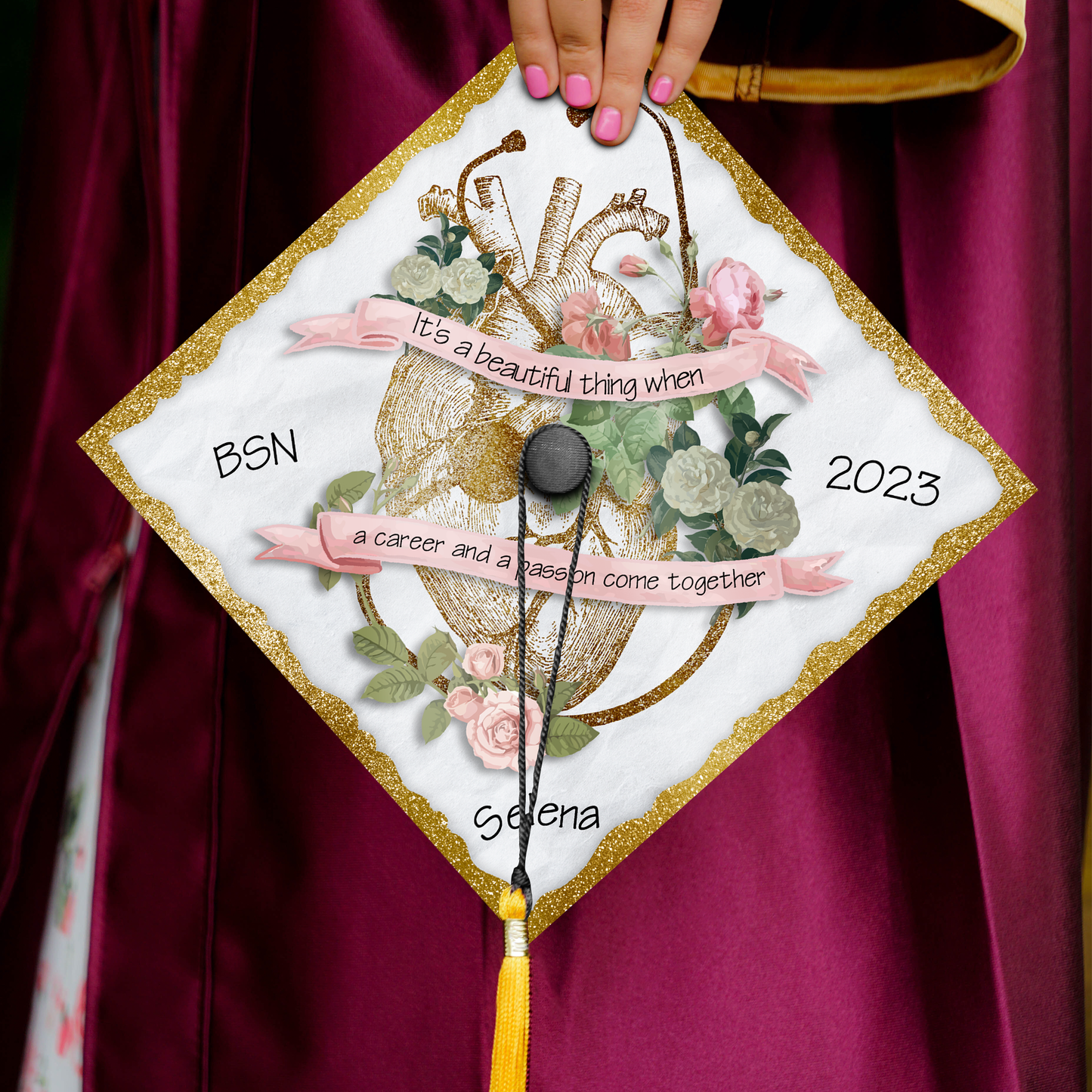 Personalized Nursing Graduation Cap Topper, Gifts for New Nurse