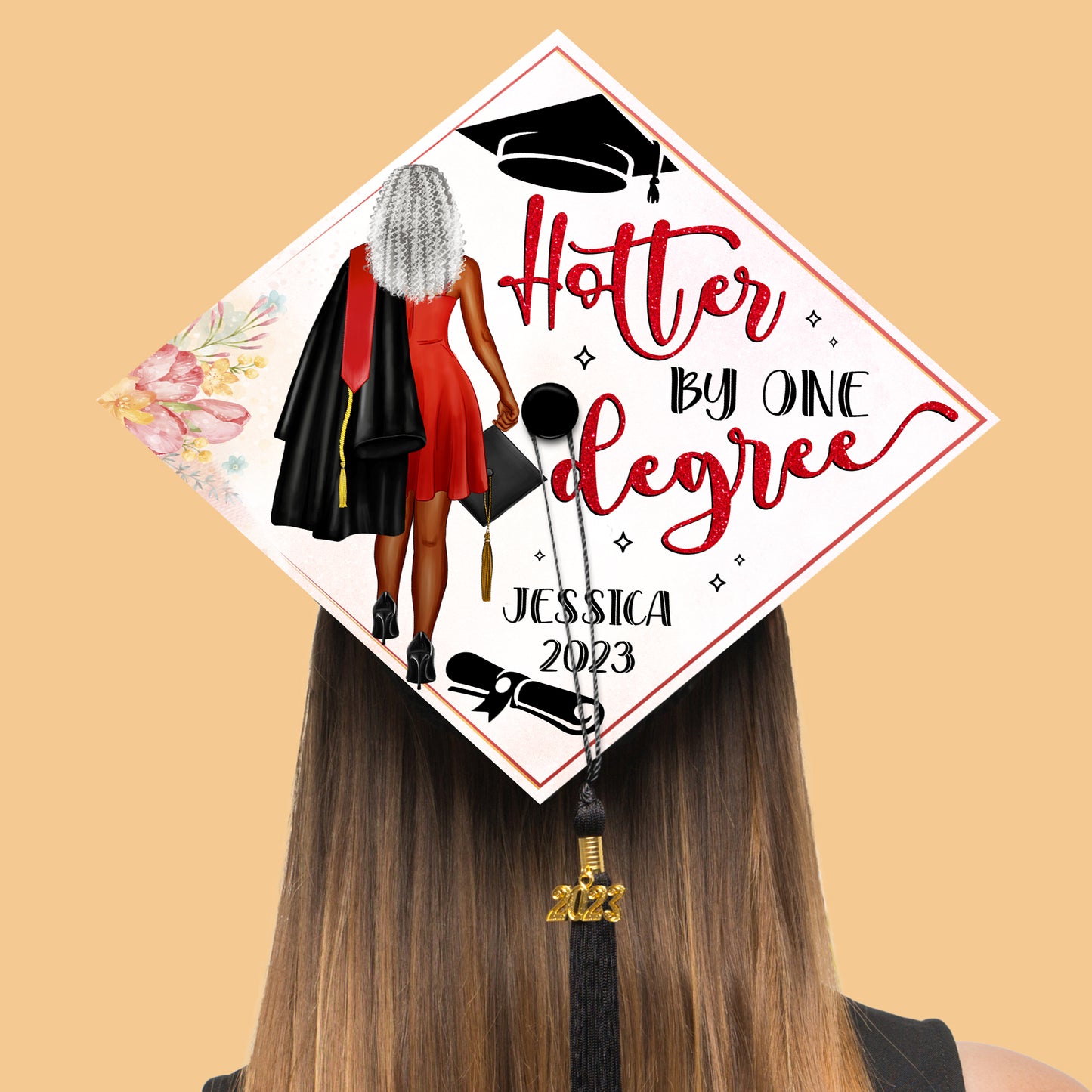 Personalized Hotter By One Degree Grad Cap Topper