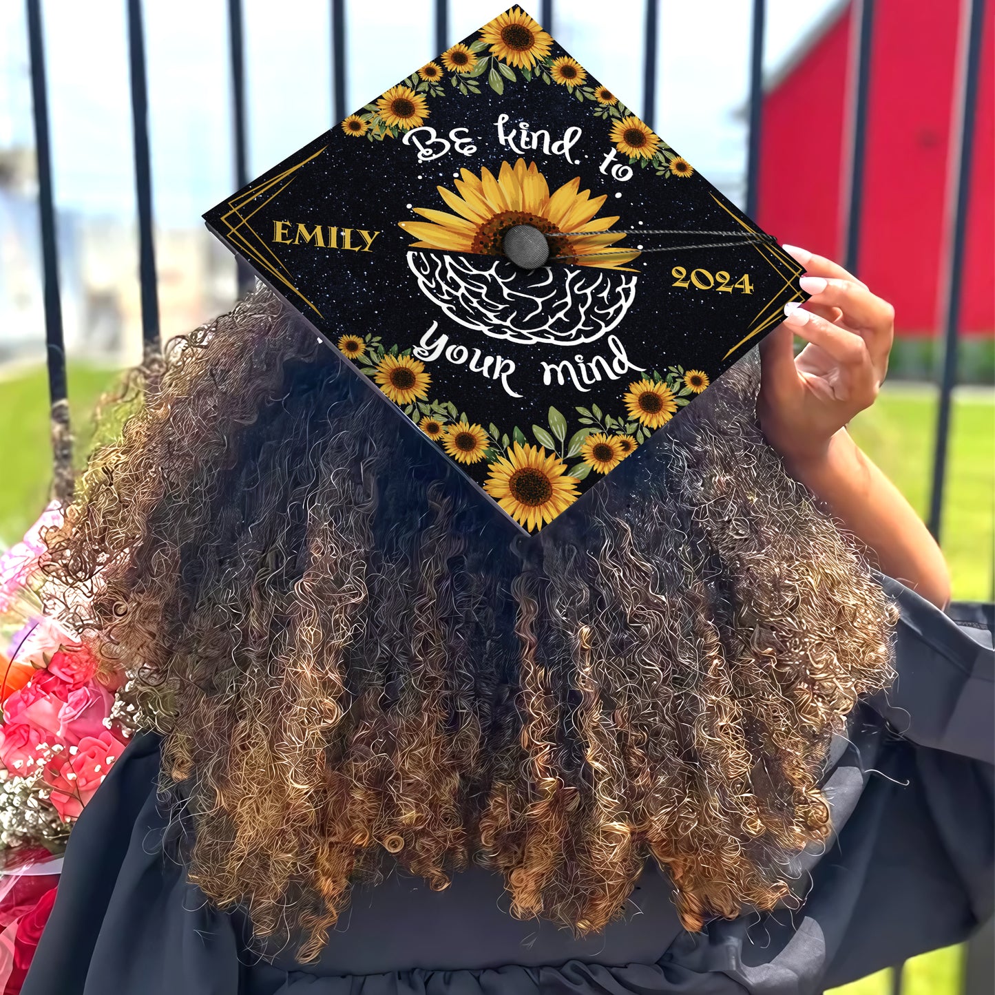 Be Kind To Your Mind Graduation Cap Topper, Psychology Cap Decoration, Class of 2024