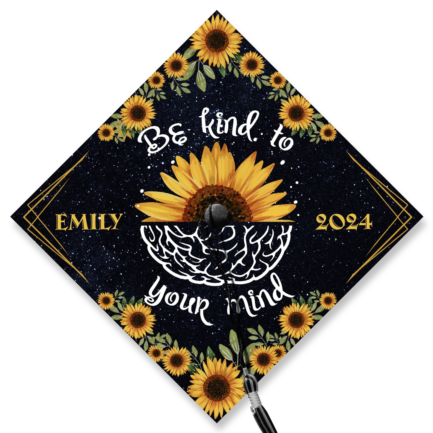 Be Kind To Your Mind Graduation Cap Topper, Psychology Cap Decoration, Class of 2024