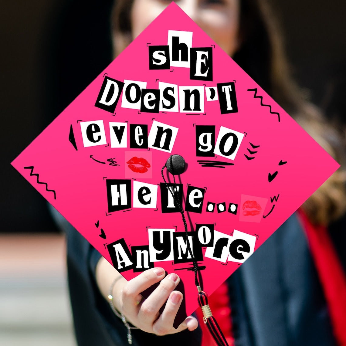 She Doesn't Even Go Here Anymore Grad Cap Topper, Funny Graduation Cap Decor, Class of 2024