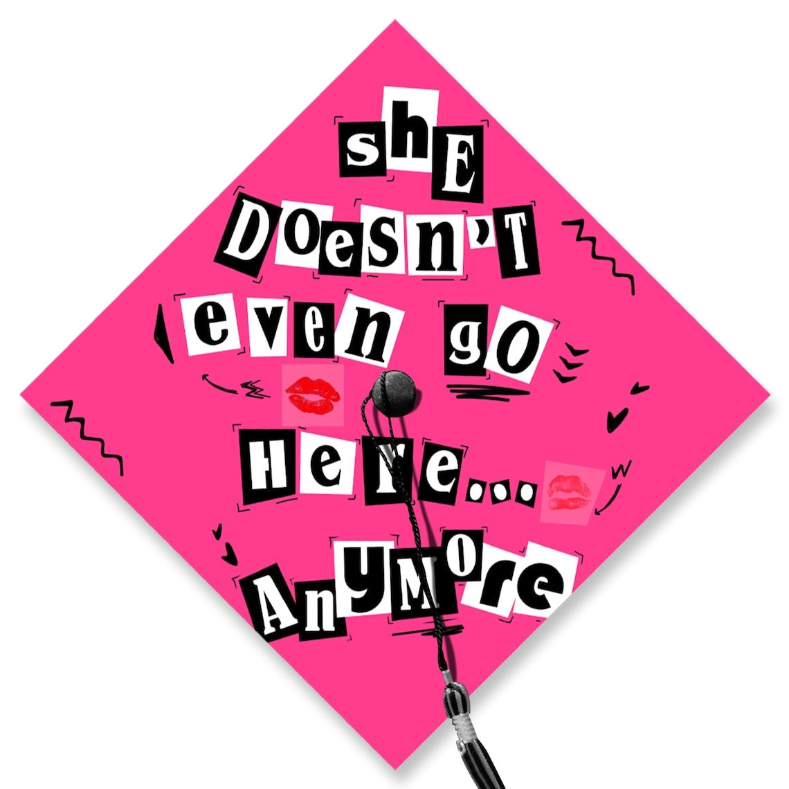 She Doesn't Even Go Here Anymore Grad Cap Topper, Funny Graduation Cap Decor, Class of 2024