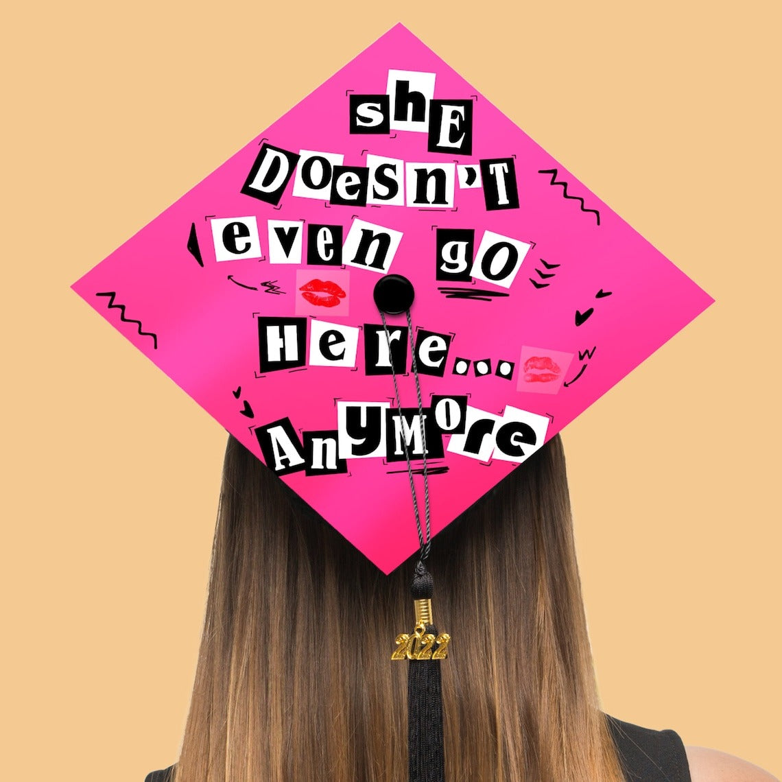 She Doesn't Even Go Here Anymore Grad Cap Topper, Funny Graduation Cap Decor, Class of 2024
