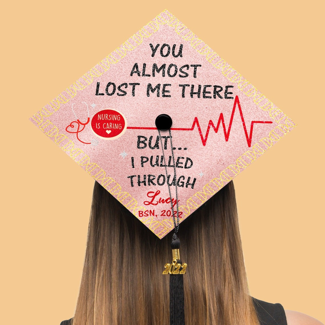 You Almost Lost Me There Graduation Cap Topper, Gifts for Nurse, Class of 2024