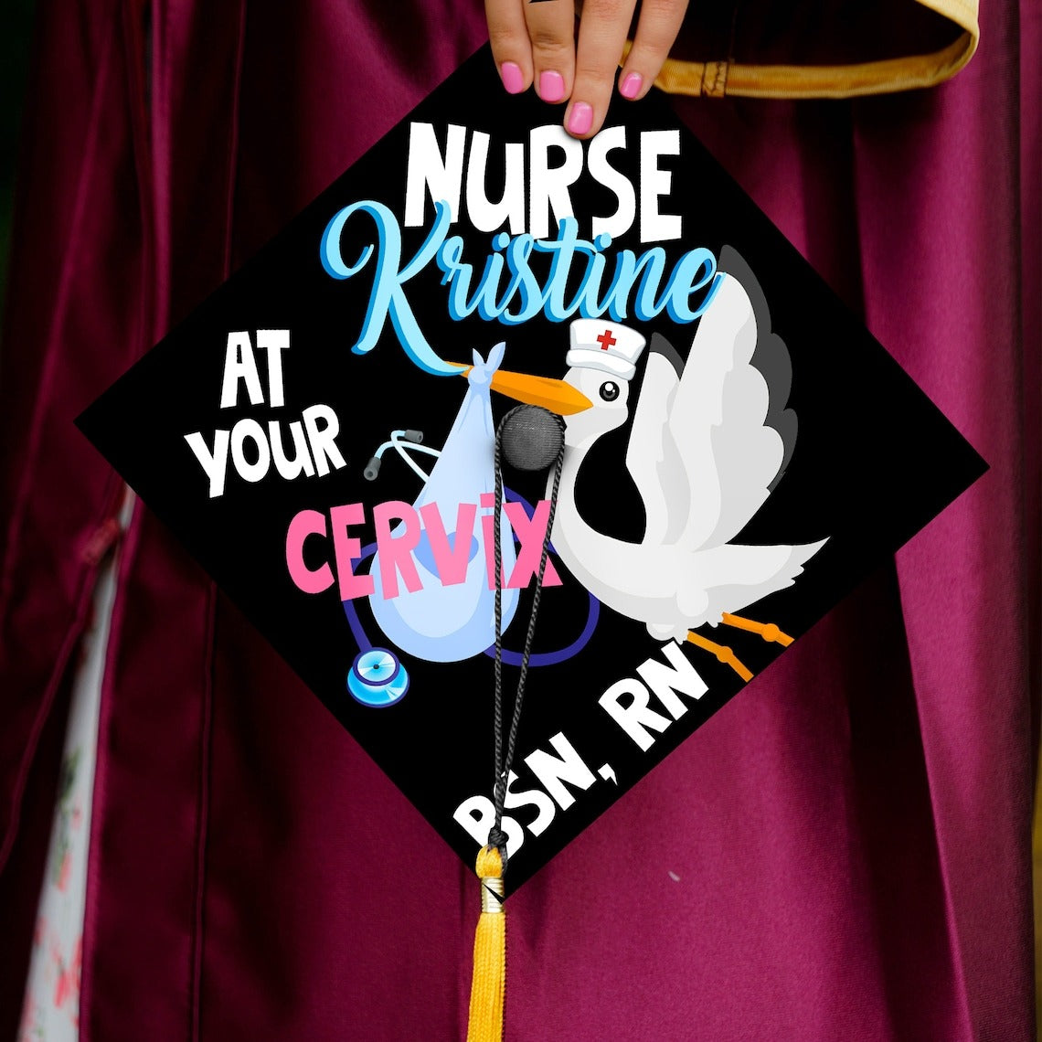 At Your Cervix Graduation Cap Decoration, Gifts for Nurse, Class of 2024