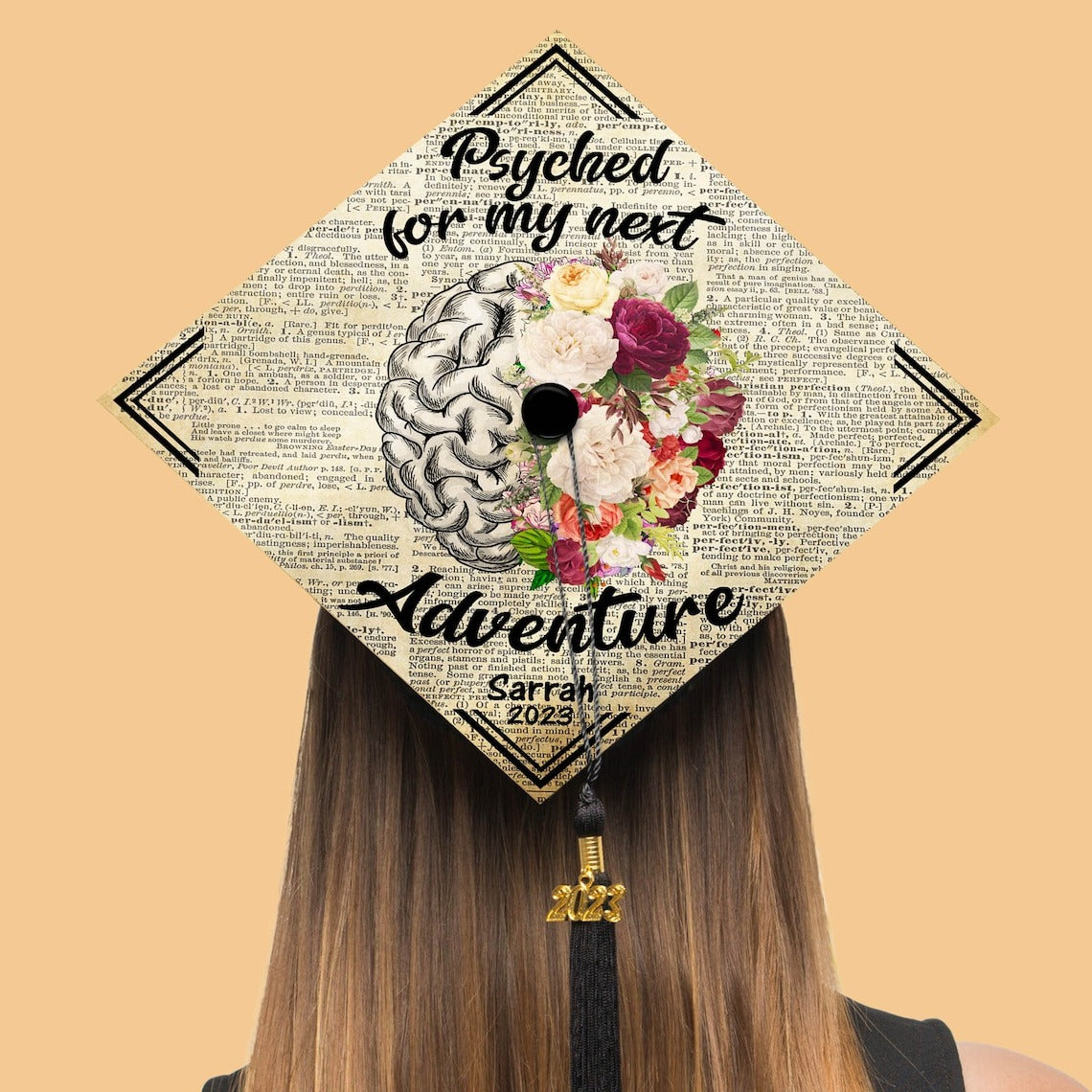 Psyched For My Next Adventure Graduation Cap Decoration, Gifts for Psychologist, Class of 2024