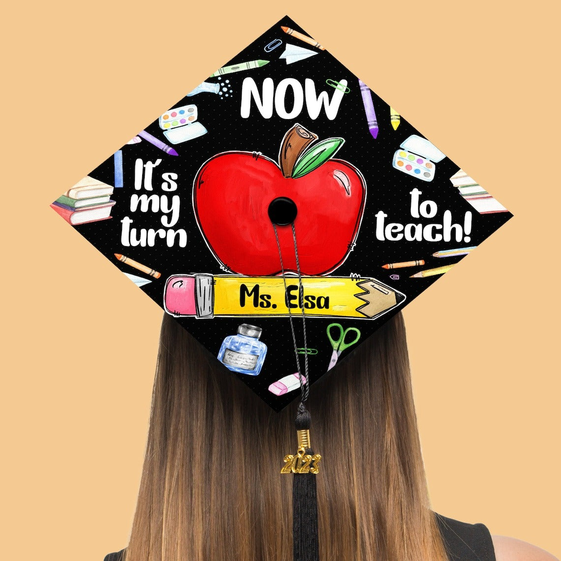 Now It's My Turn To Teach Grad Cap Topper, Gifts for Teacher, Class of 2024