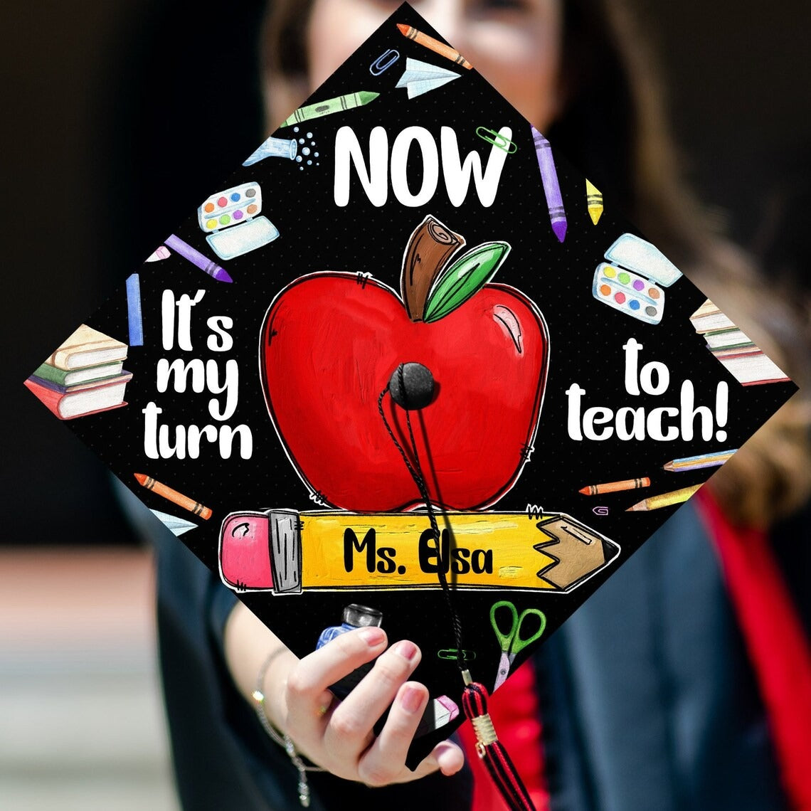 Now It's My Turn To Teach Grad Cap Topper, Gifts for Teacher, Class of 2024