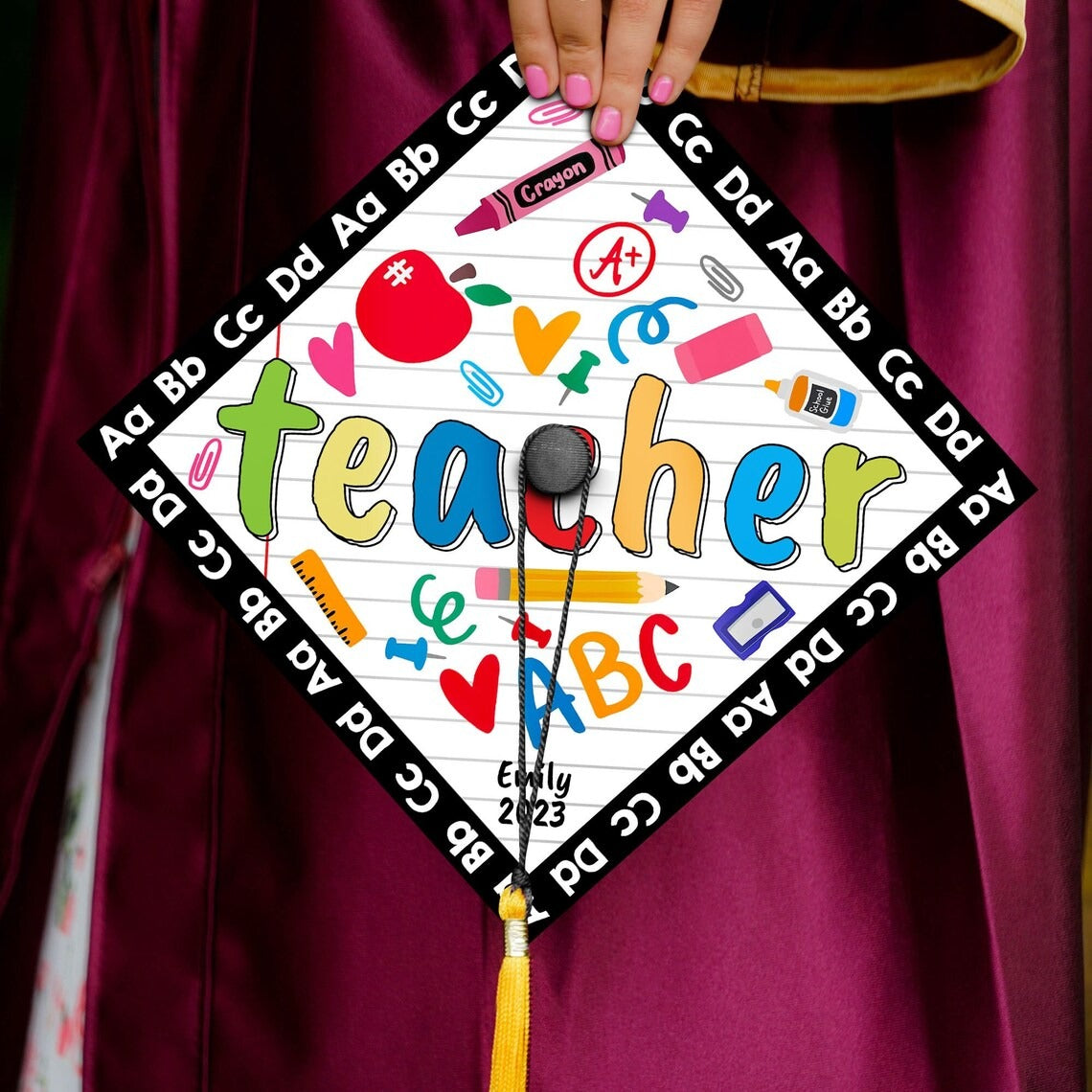Kindergarten Teacher Graduation Cap Decoration, Gifts for Teacher, Class of 2024