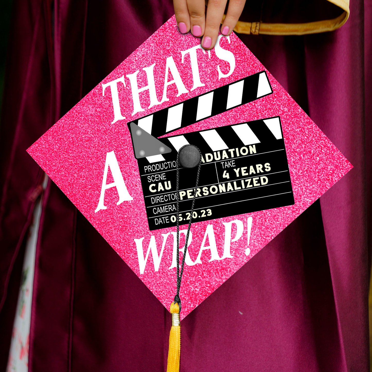 Personalized Film Student Graduation Cap Topper, Gift For Student, Class of 2024