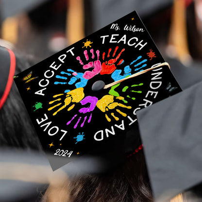 Customized Autism Awareness Graduation Cap, Gift for Teacher, Graduation 2024