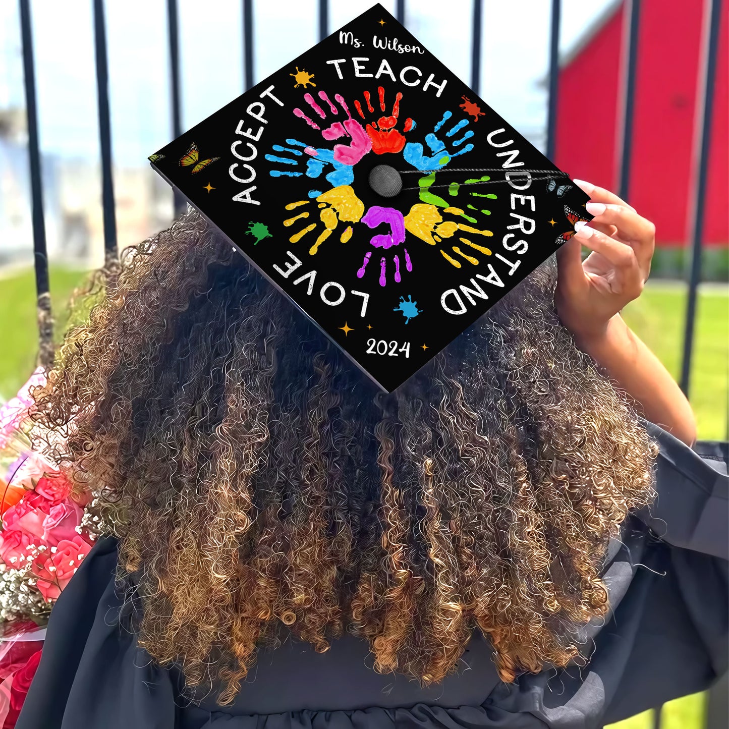 Customized Autism Awareness Graduation Cap, Gift for Teacher, Graduation 2024