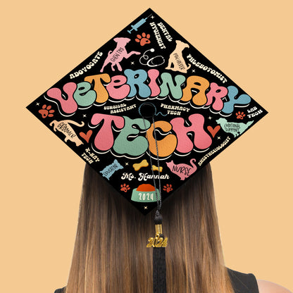 Customized Vet Assistant Graduation Cap Topper, Animal Lover Gift, Class of 2024