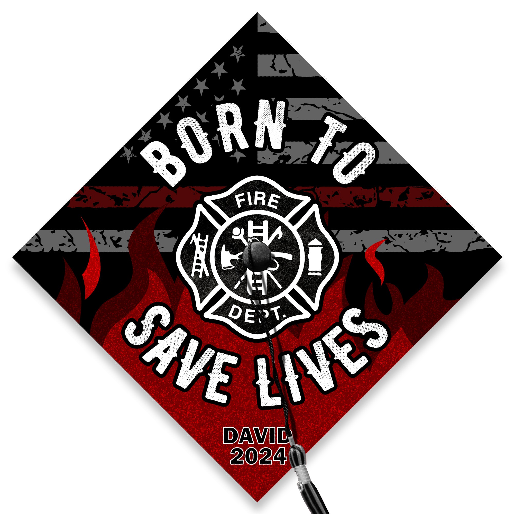 Future Firefighter Graduation Cap Topper, Custom Firefighter Grad Cap ...